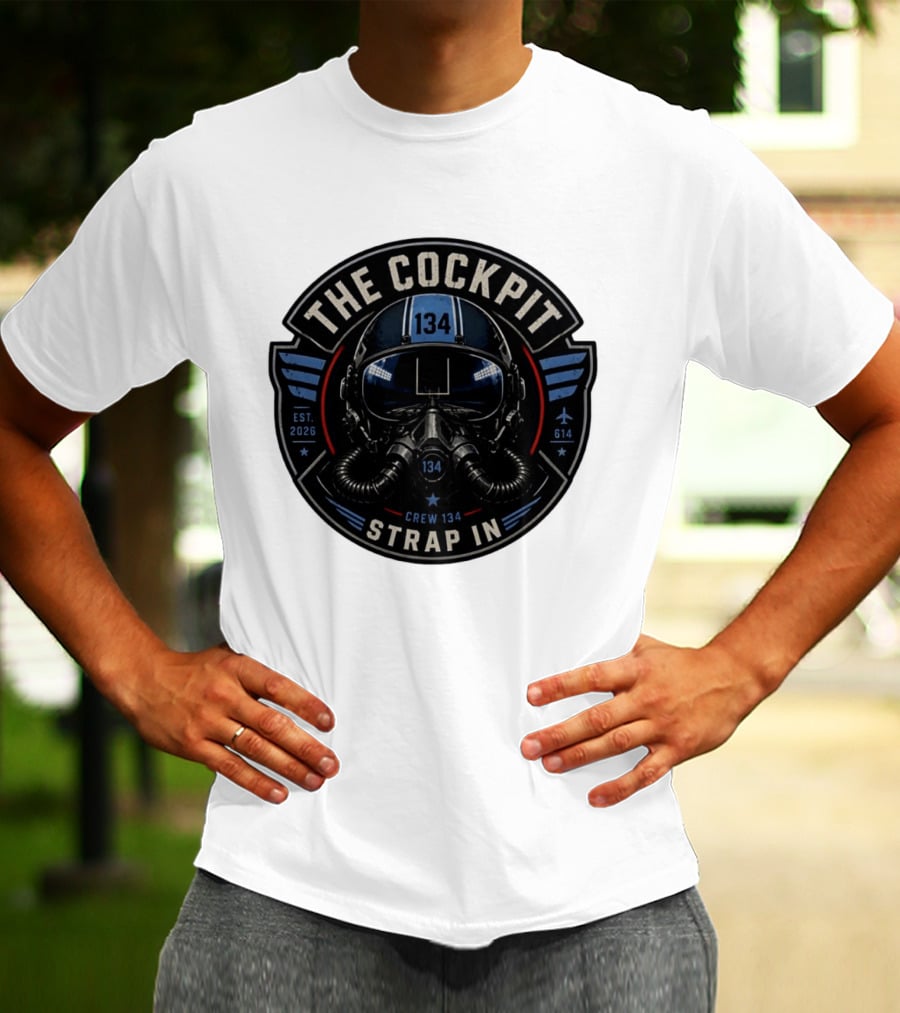 The Cockpit Strap In Crew 134 Football Helmet Est 2026 134 614 T-Shirt