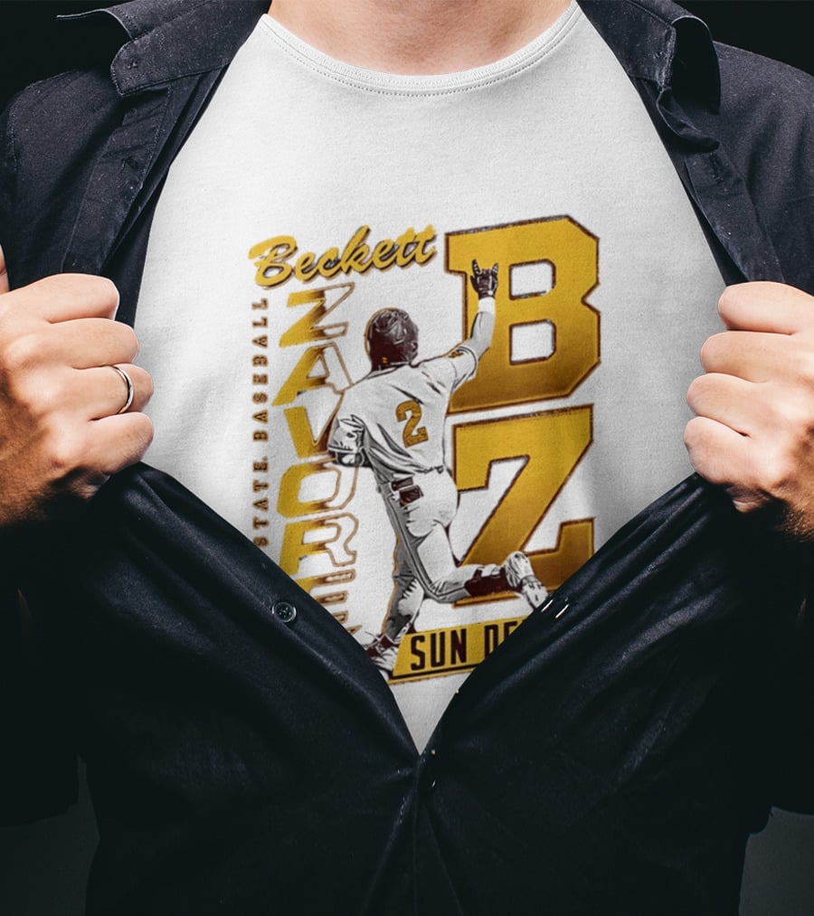 Beckett Zavorke Arizona State Baseball Sun Devils BZ Number 2 T-Shirt