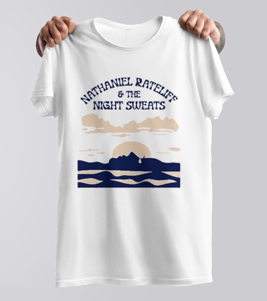 Nathaniel Rateliff & The Night Sweats Sunset Clouds And Mountain River Scene T-Shirt