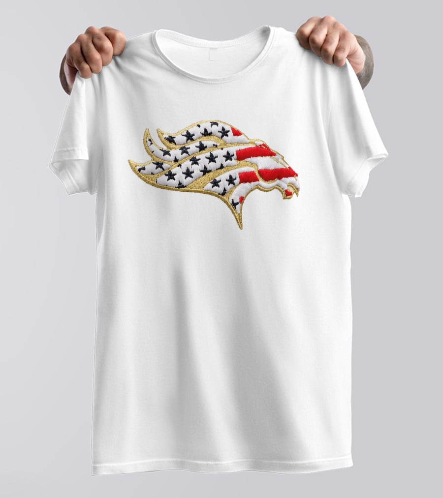 Broncos America 250th Stars And Stripes Embroidered Patch T-Shirt