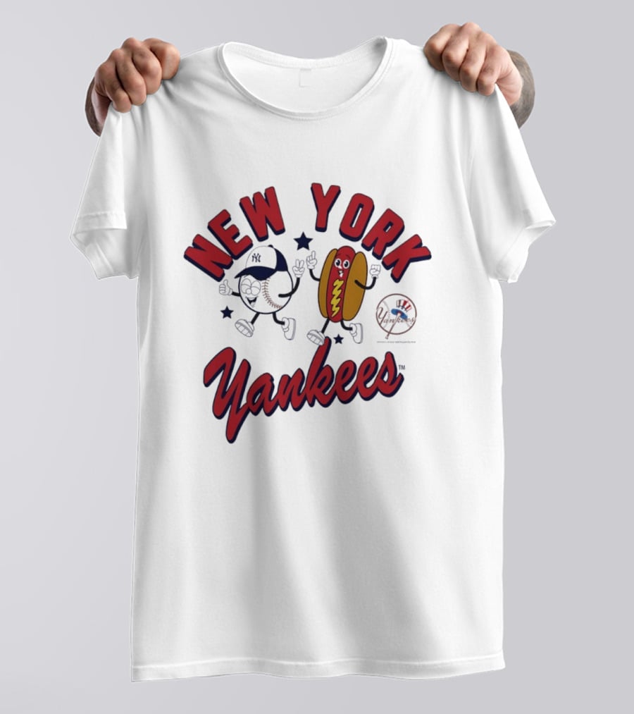 New York Yankees Baseball Hot Dog Snack Mascots Fun T-Shirt