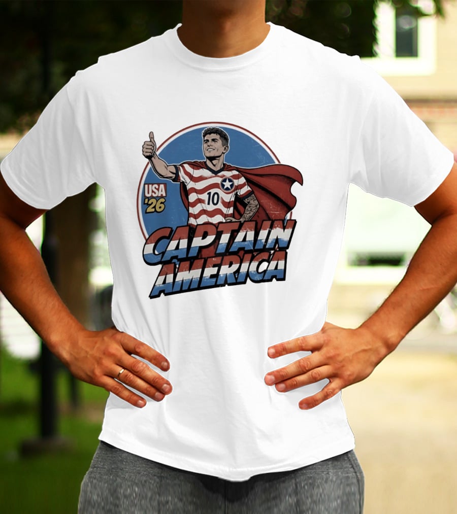 USA '26 Christian Pulisic Captain America Thumbs Up T-Shirt