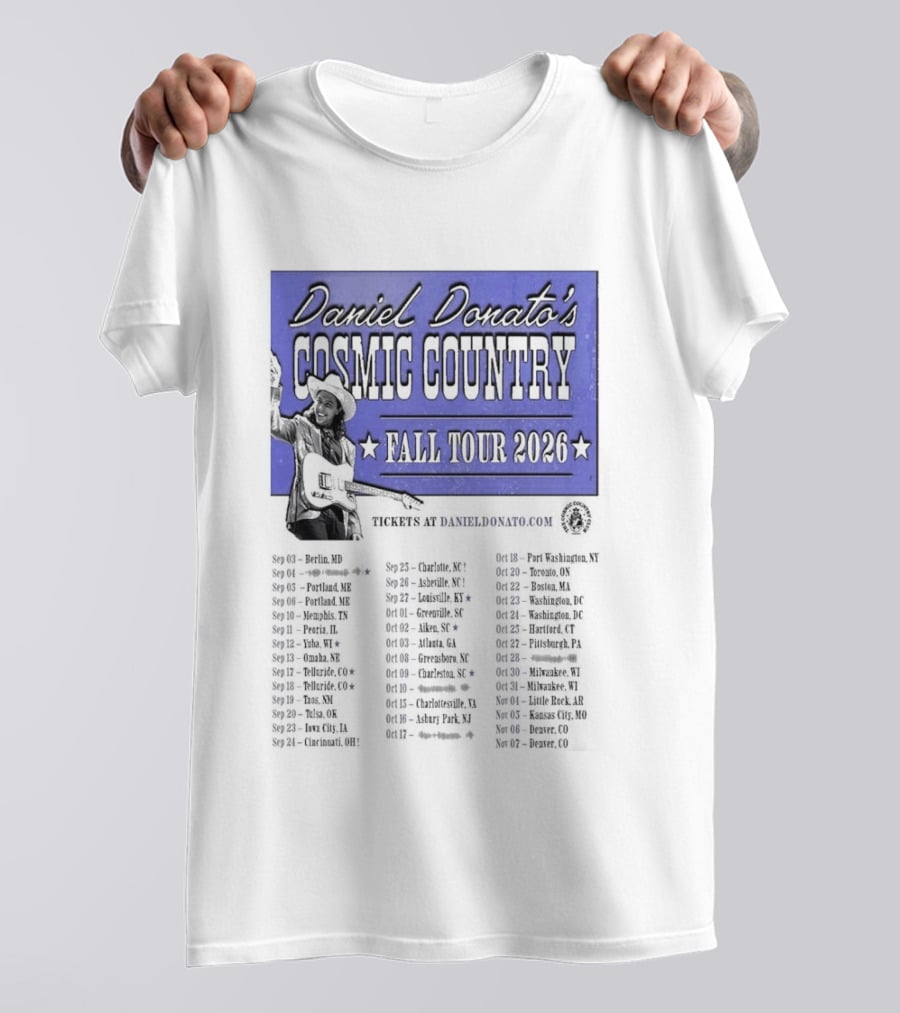 Daniel Donato Cosmic Country Fall Tour 2026 With Tour Dates T-Shirt