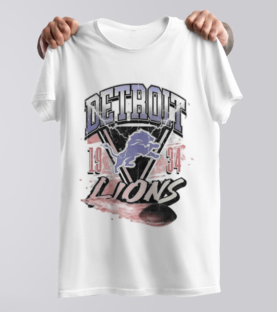 Detroit Lions 19 34 Vintage Style Iconic Team T-Shirt