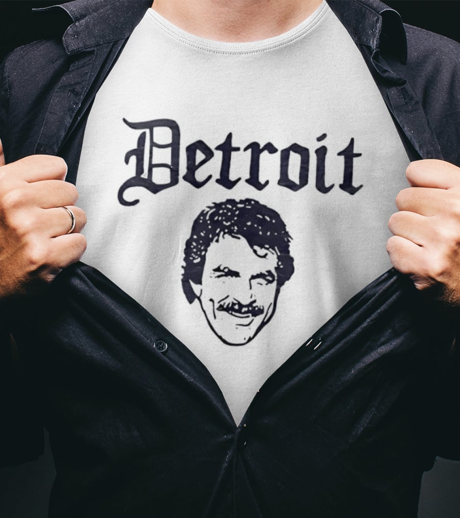 Detroit Tom Selleck Mustache T-Shirt
