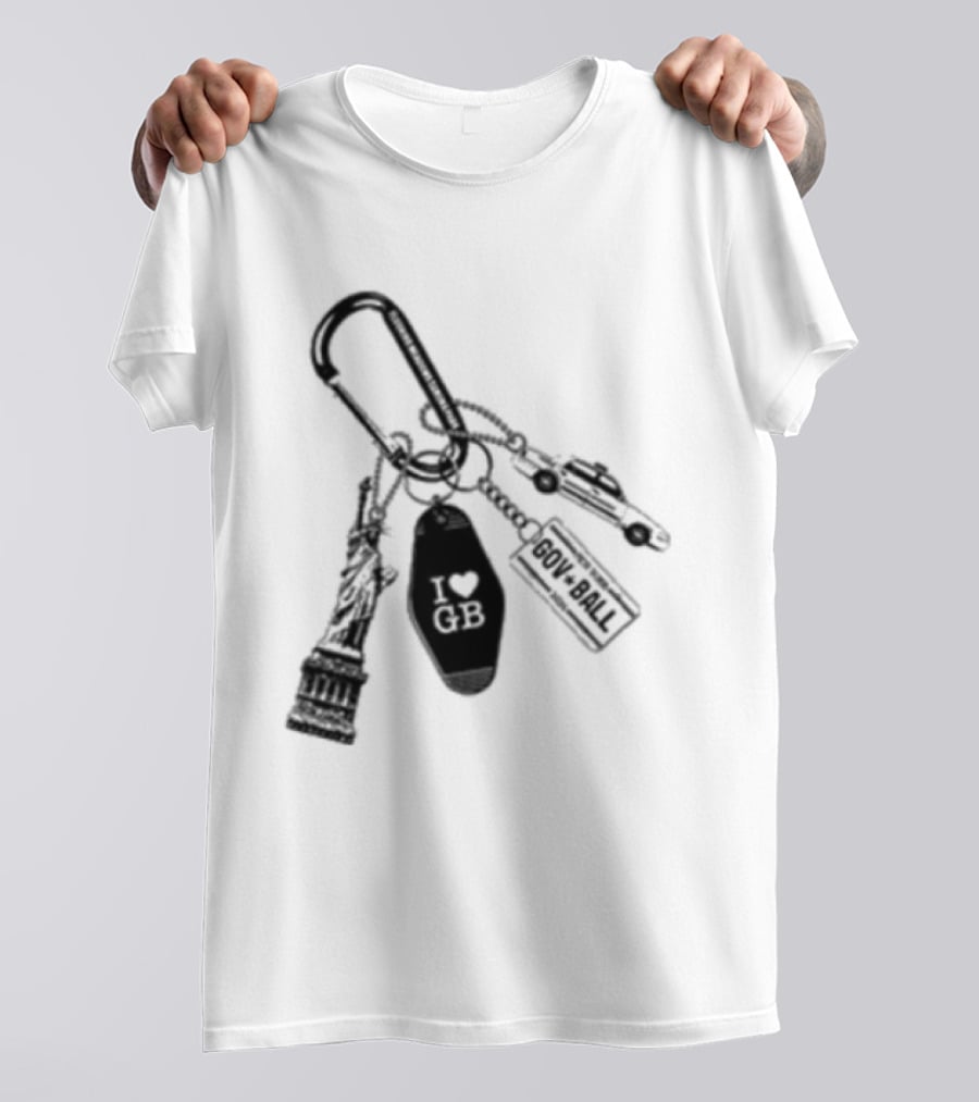 Governors Ball Music Festival 2023 Keychain Lineup Essentials T-Shirt