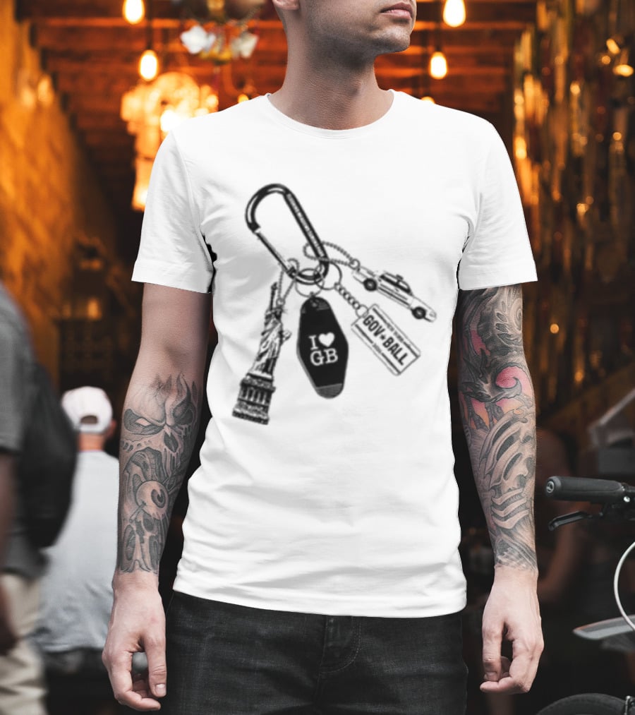 Governors Ball Music Festival 2023 Keychain Lineup Essentials T-Shirt