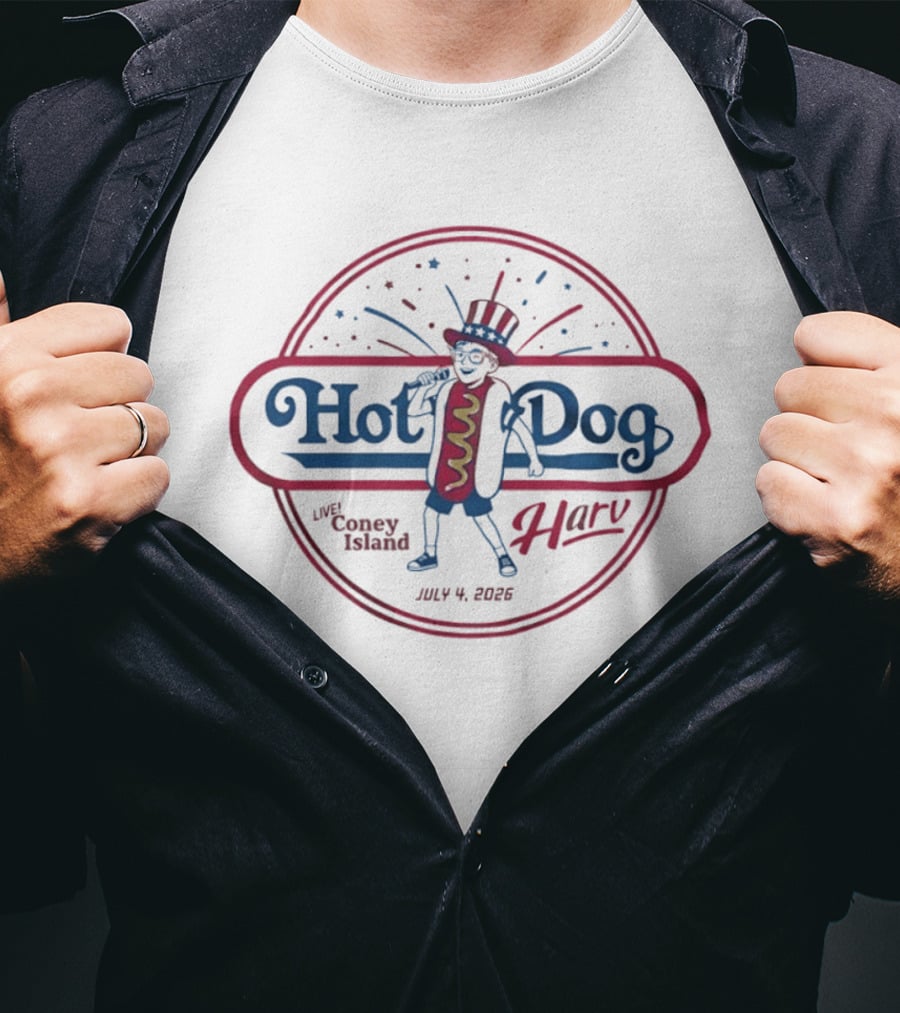 Hot Dog Harv Coney Island July 4 2026 Celebration T-Shirt