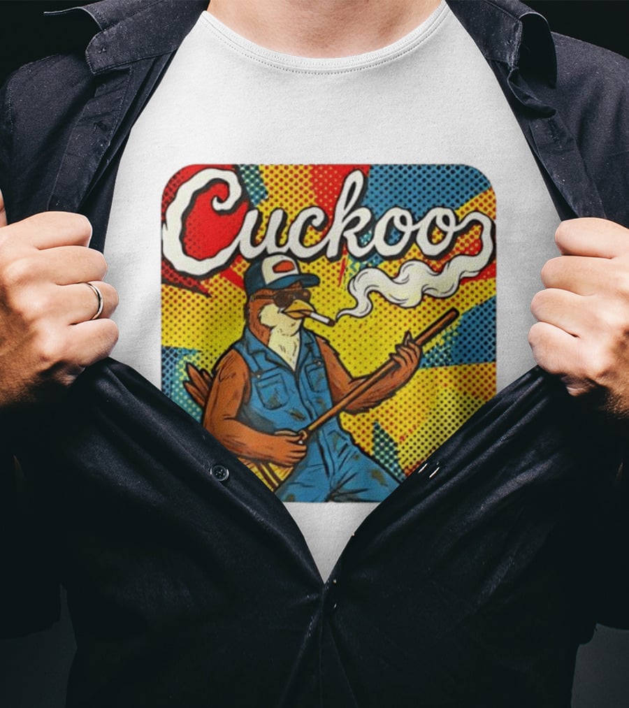 Cuckoo Smoking Bird In Sunglasses Retro Pop T-Shirt