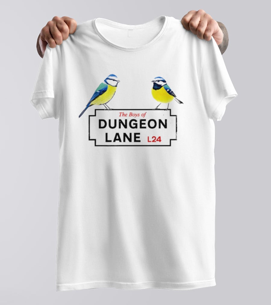 The Boys Of Dungeon Lane L24 Two Blue And Yellow Birds T-Shirt