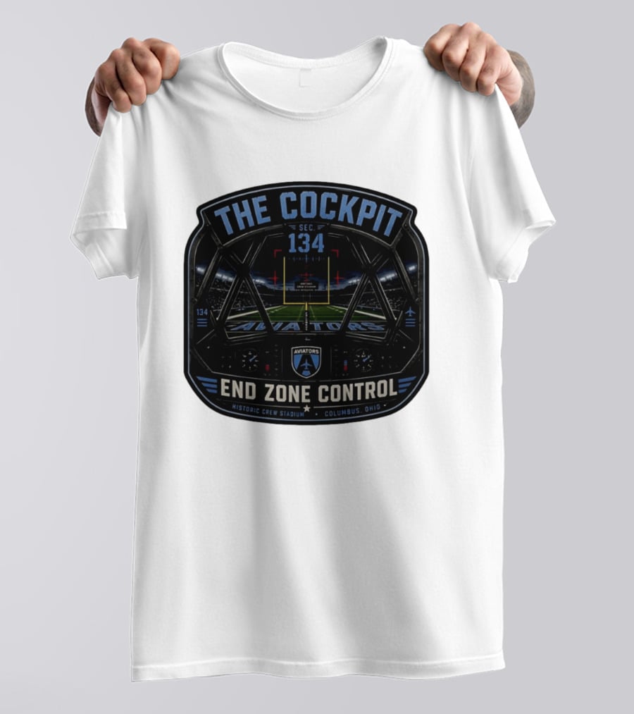The Cockpit Sec 134 Aviators End Zone Control Historic Crew Stadium Columbus Ohio T-Shirt