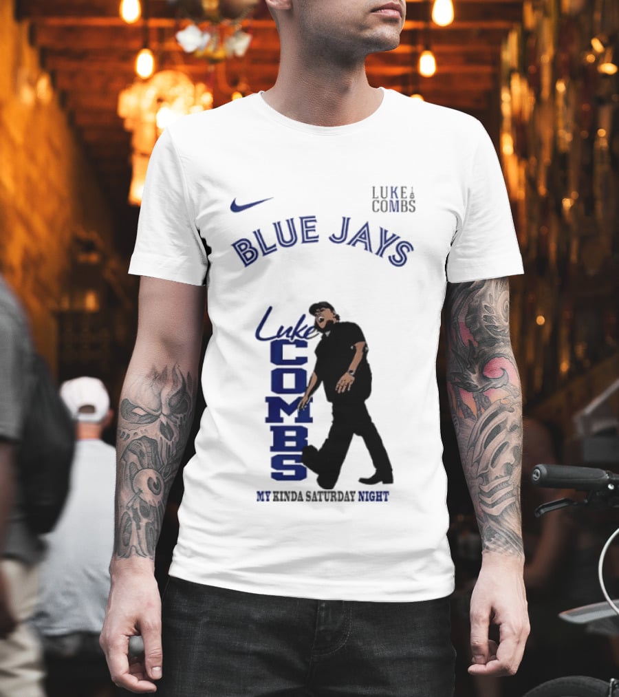 Luke Combs Blue Jays Nike My Kinda Saturday Night T-Shirt