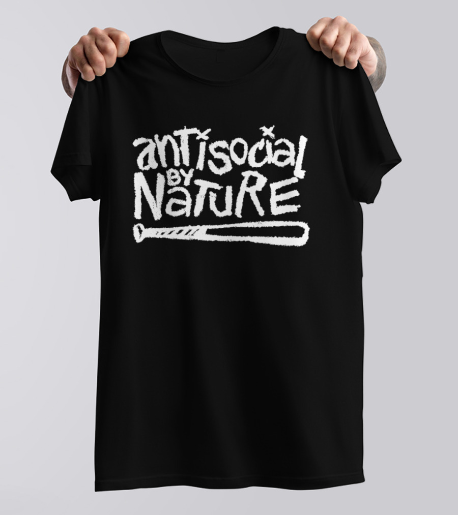 Antisocial By Nature Baseball Bat T-Shirt