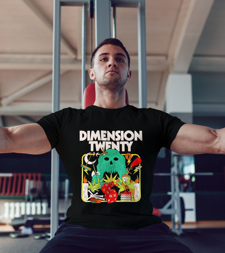 Dimension Twenty RPG Dice Skull Adventure T-Shirt