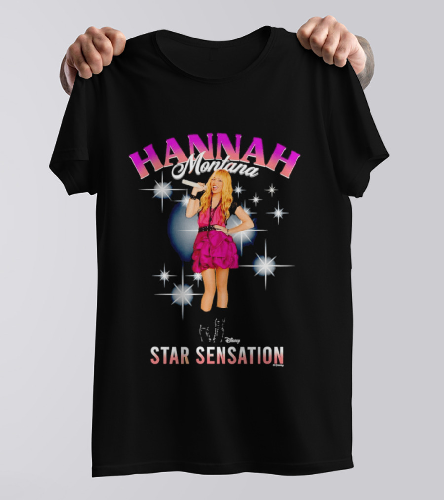Hannah Montana Star Sensation Pink Glam Microphone Pop T-Shirt
