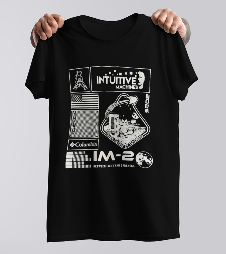 Intuitive Machines IM 2 Mission Lunar Lander Space Exploration 2025 Lunar Light And Darkness T-Shirt