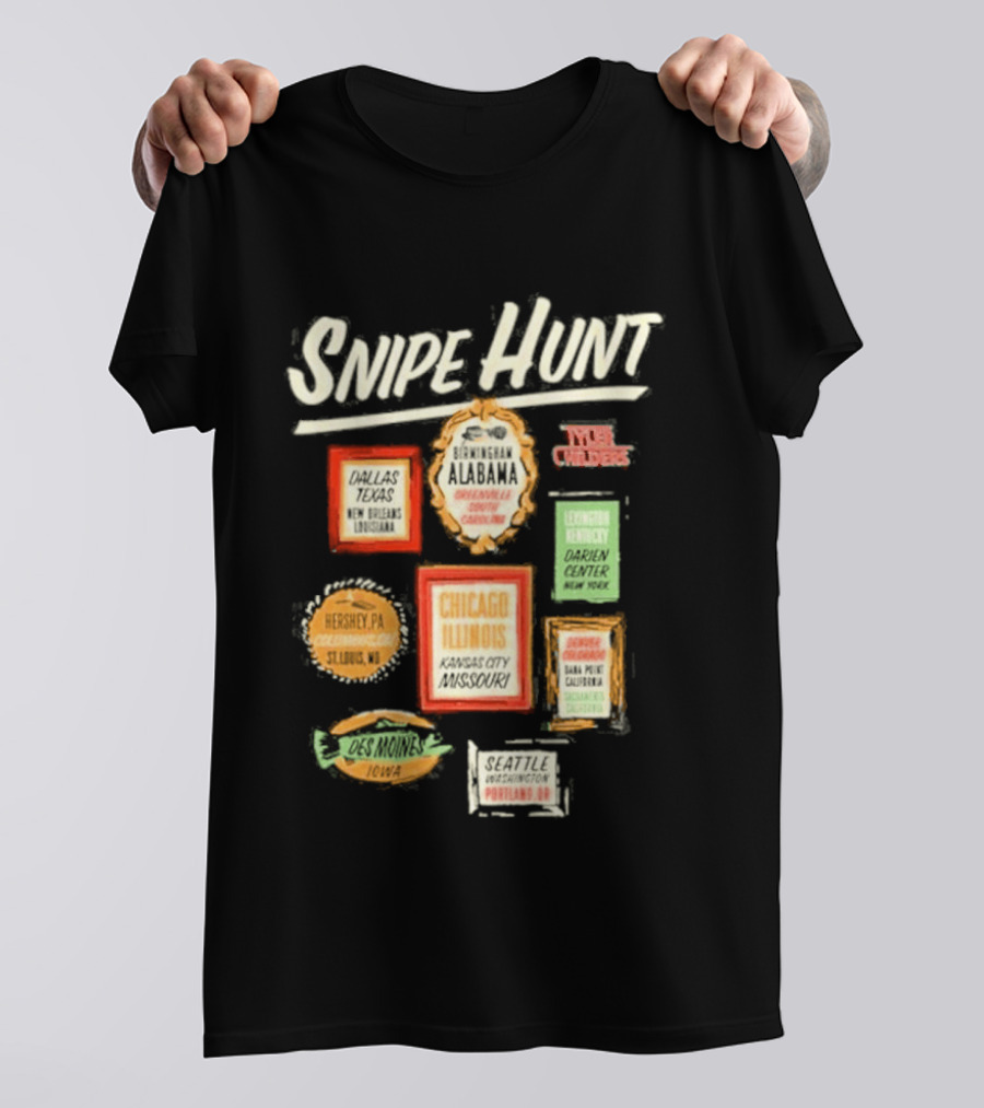 Snipe Hunt Tyler Childers Frames 2026 Tour Chicago Illinois Cincinnati Ohio Portland Maine T-Shirt