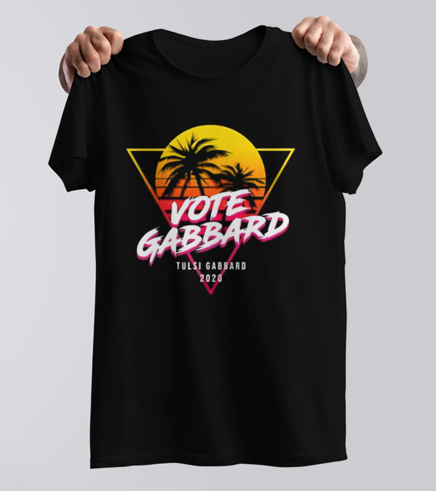 Vote Gabbard Tulsi Gabbard 2020 Sunset Palm Trees T-Shirt