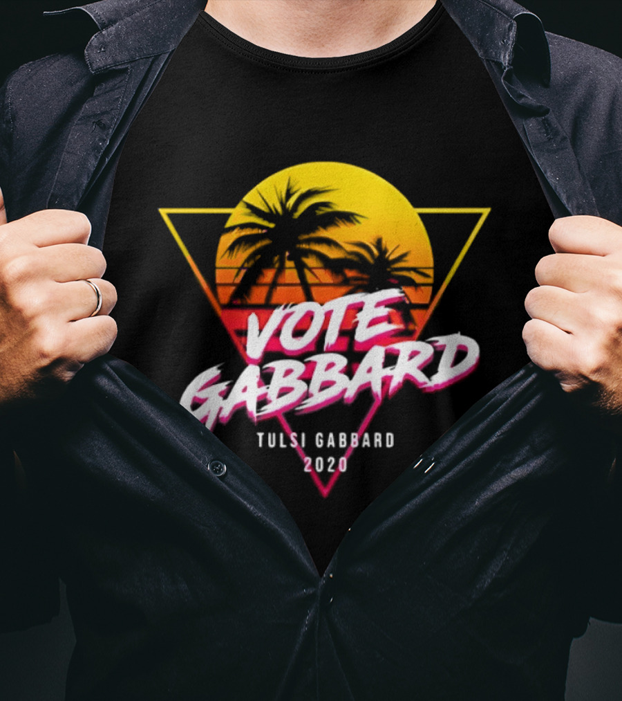 Vote Gabbard Tulsi Gabbard 2020 Sunset Palm Trees T-Shirt