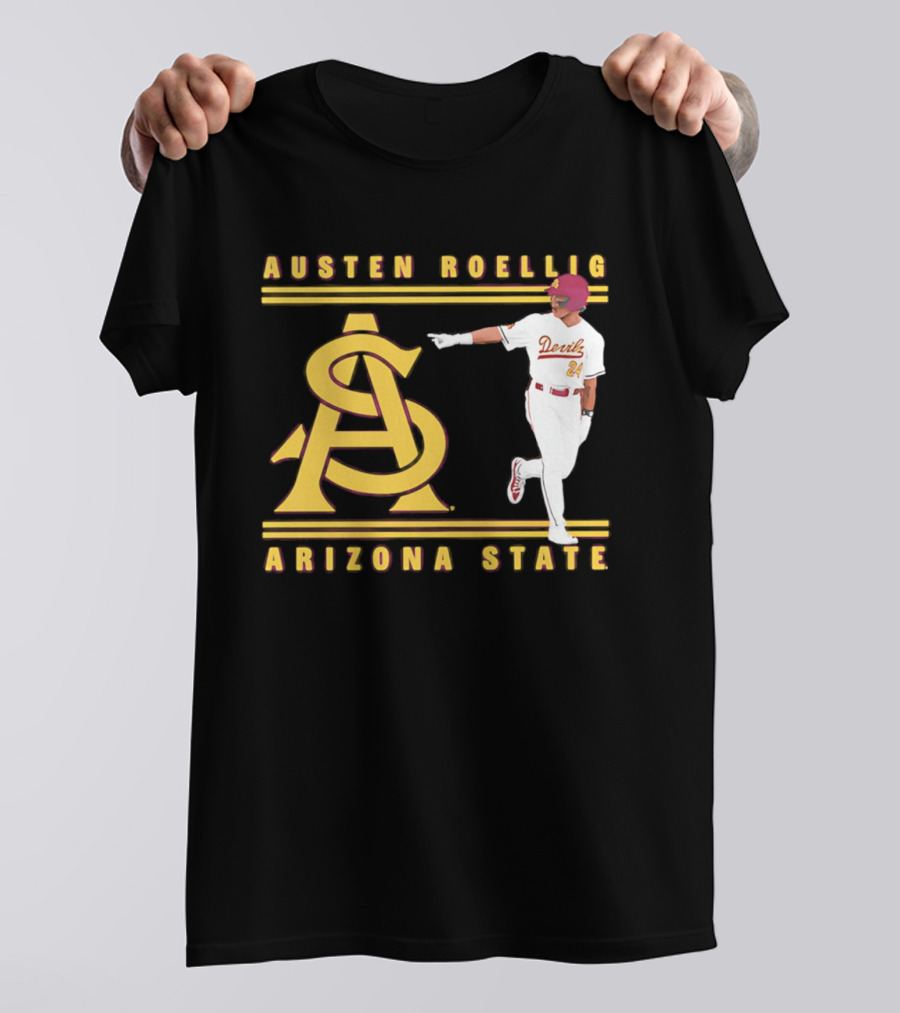 Austen Roellig Arizona State Devils Baseball NCAA Illustrated ASU T-Shirt