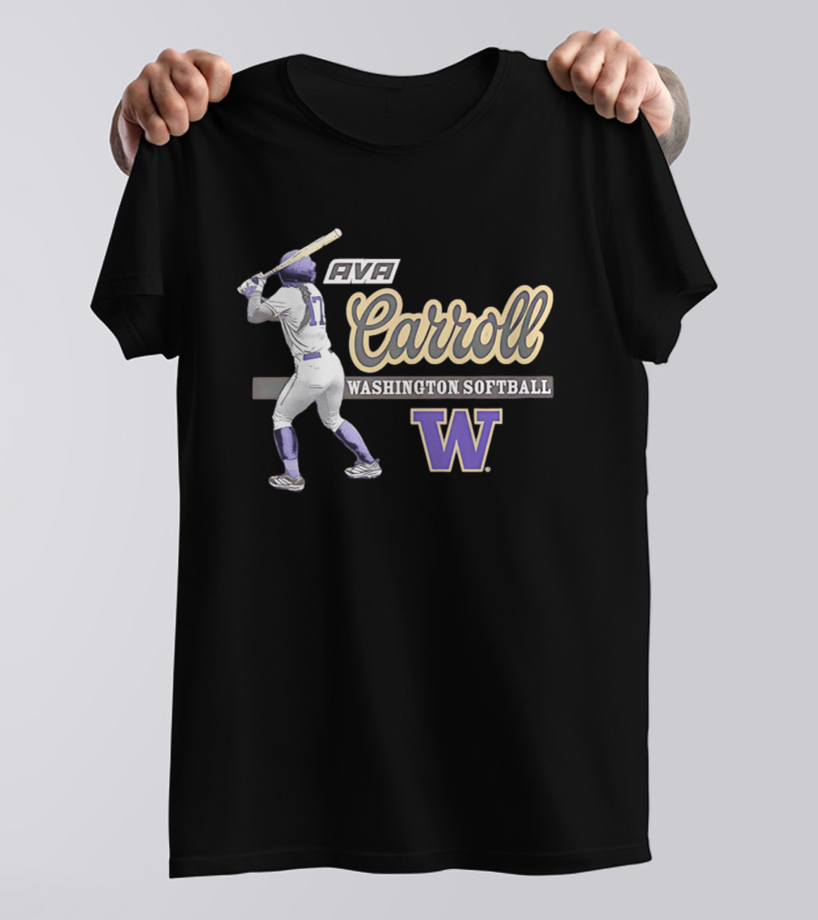 Ava Carroll Washington Softball Huskies W Logo 90s T-Shirt