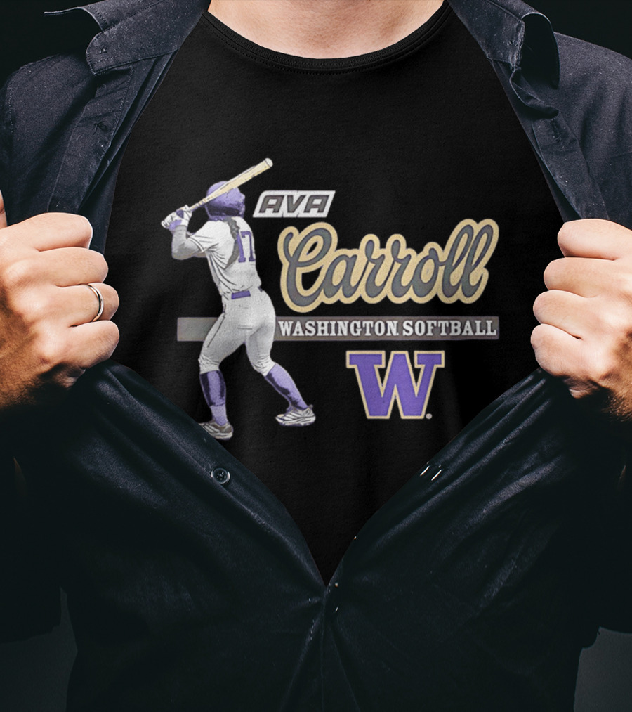 Ava Carroll Washington Softball Huskies W Logo 90s T-Shirt