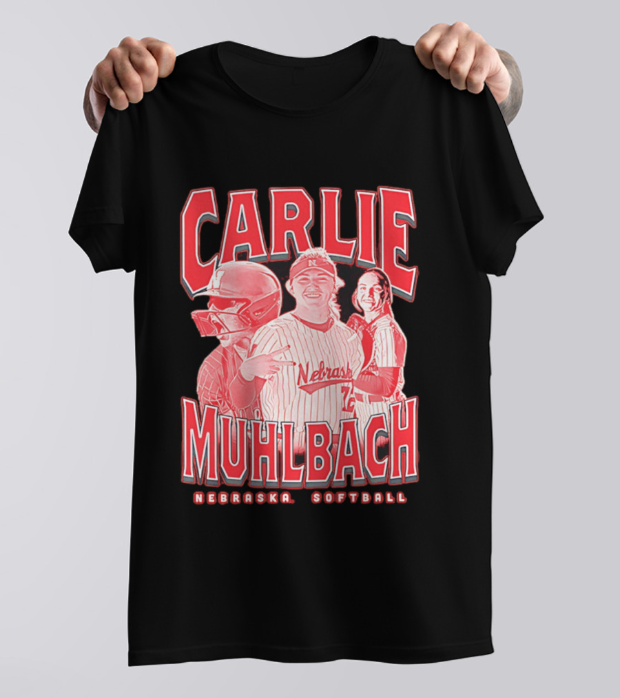 Carlie Muhlbach Nebraska Softball Vintage 90s T-Shirt