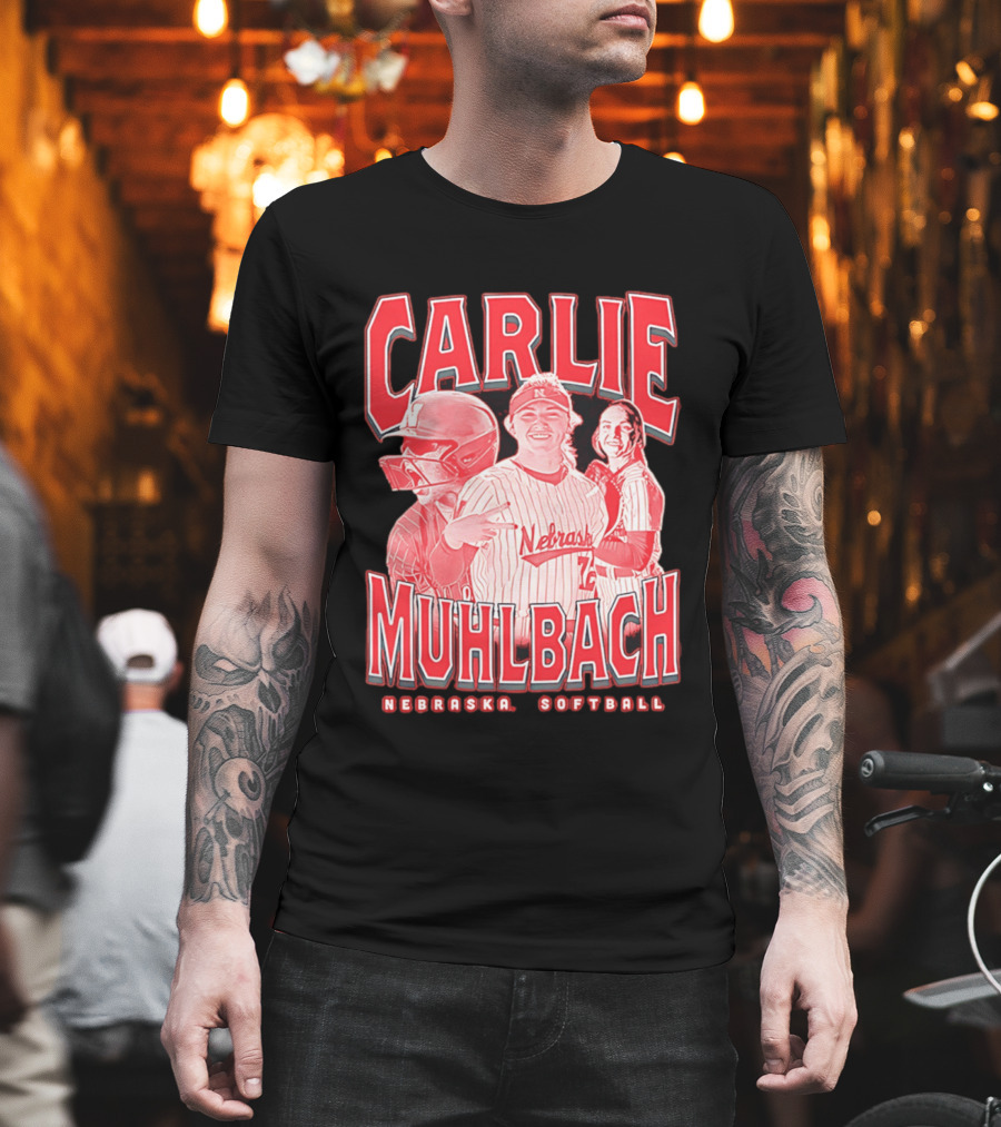 Carlie Muhlbach Nebraska Softball Vintage 90s T-Shirt