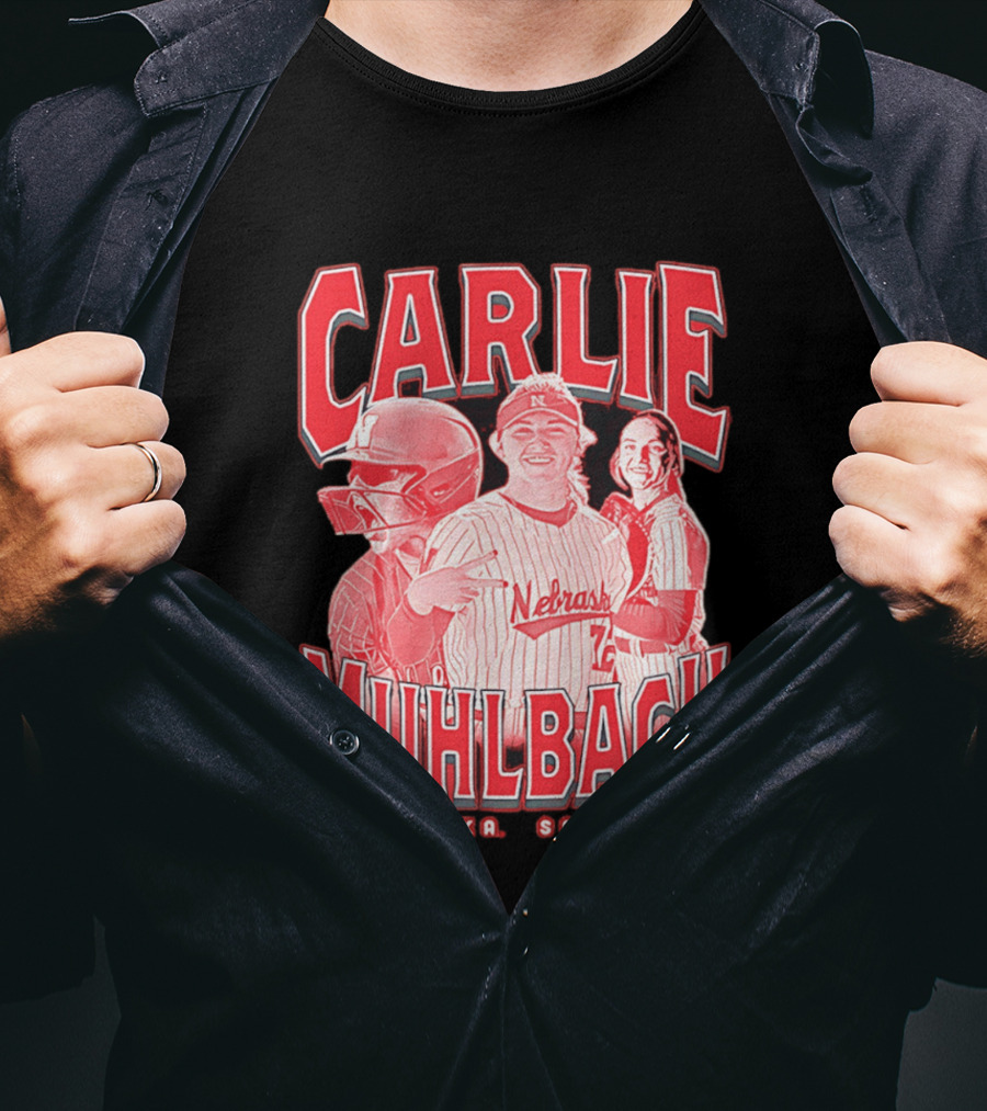 Carlie Muhlbach Nebraska Softball Vintage 90s T-Shirt