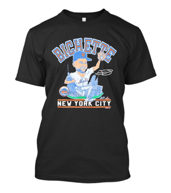 New York Mets Bichette Caricature New York City Tri Blend T-Shirt