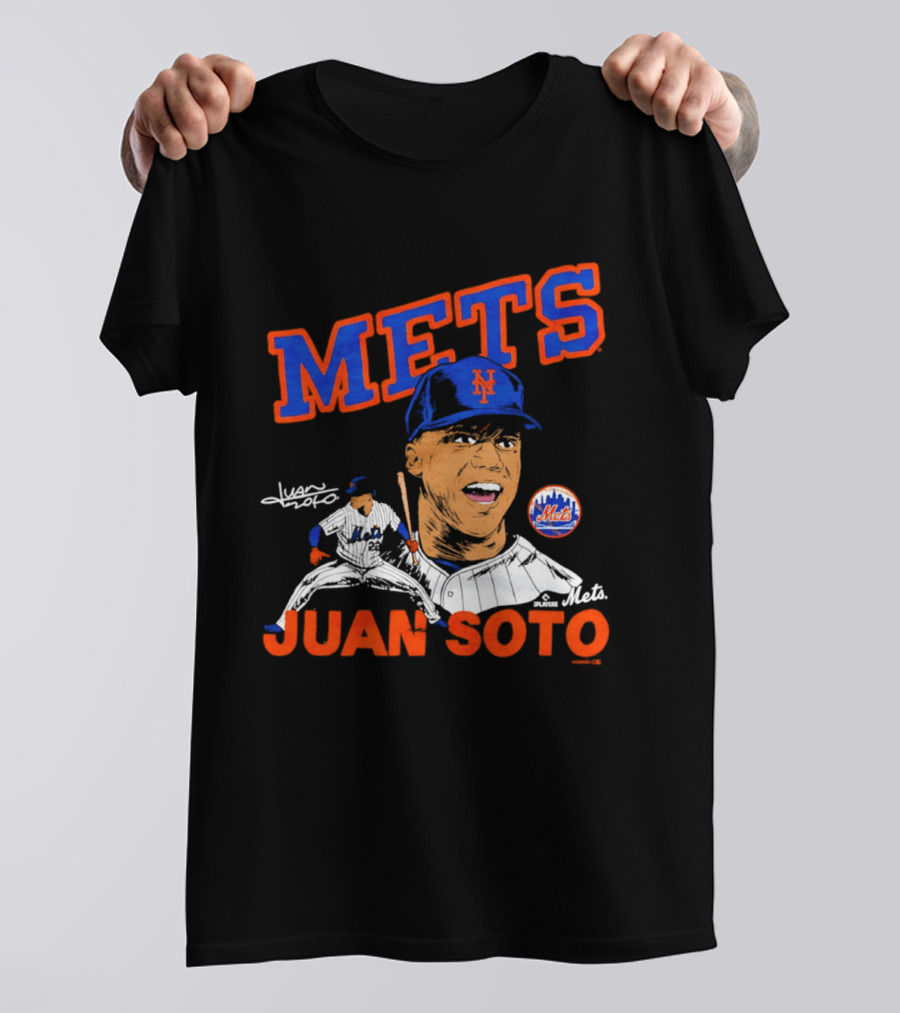 Mets Juan Soto Caricature Tri Blend T-Shirt