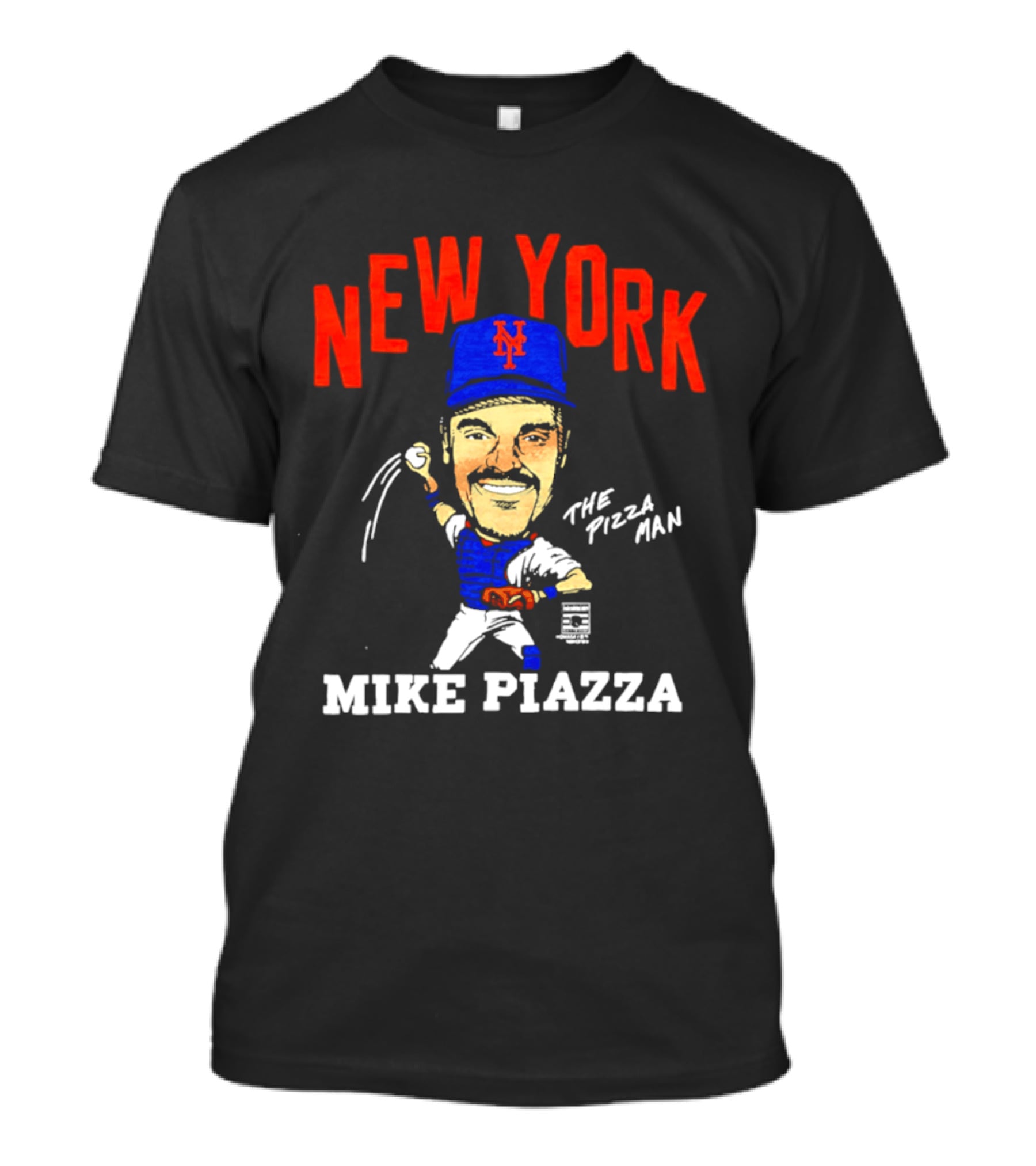 New York Mets Mike Piazza The Pizza Man Caricature T-Shirt