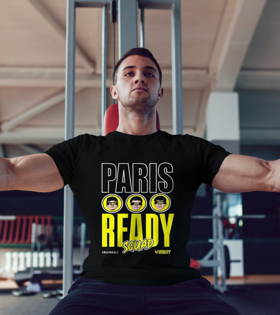 Paris Ready Squad Dearbball Vitality Text Faces T-Shirt