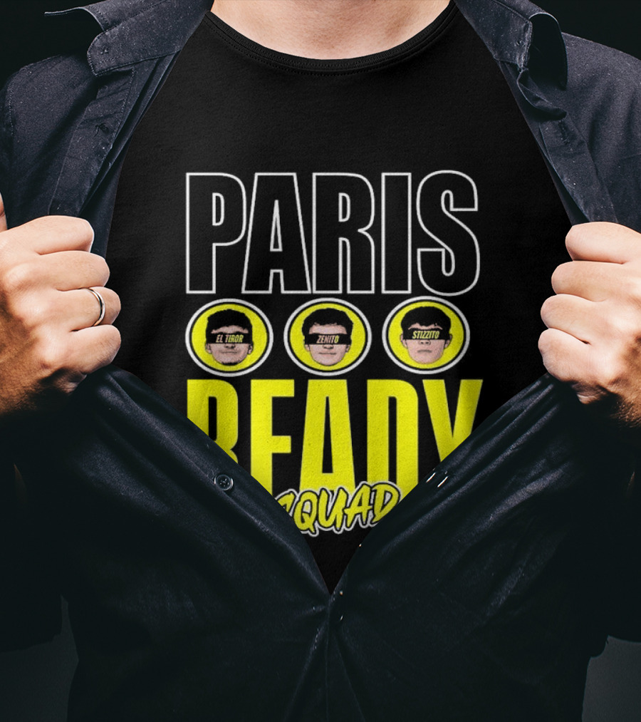 Paris Ready Squad Dearbball Vitality Text Faces T-Shirt