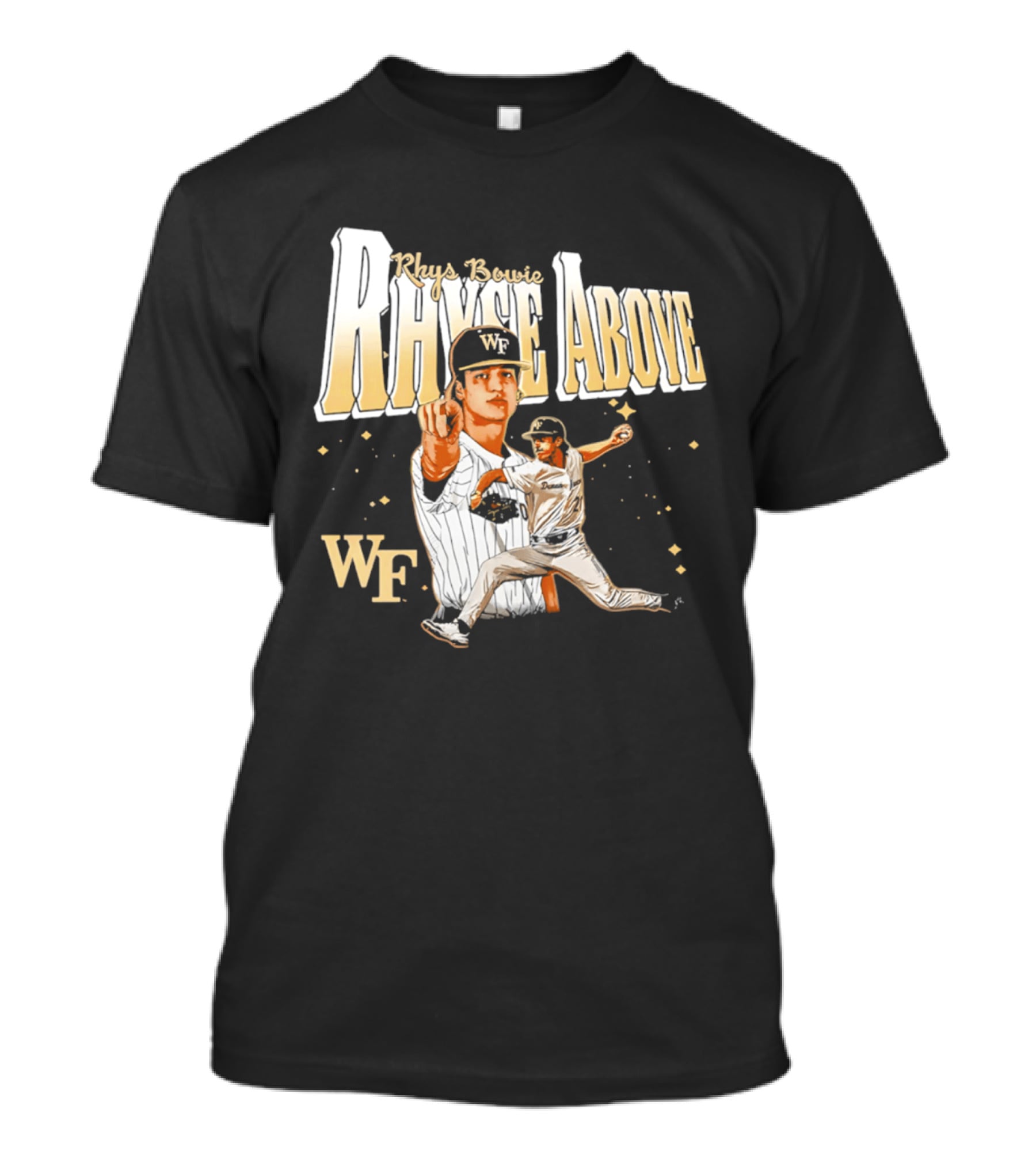 Rhys Bowie Wake Forest WF Baseball Rhys Above T-Shirt