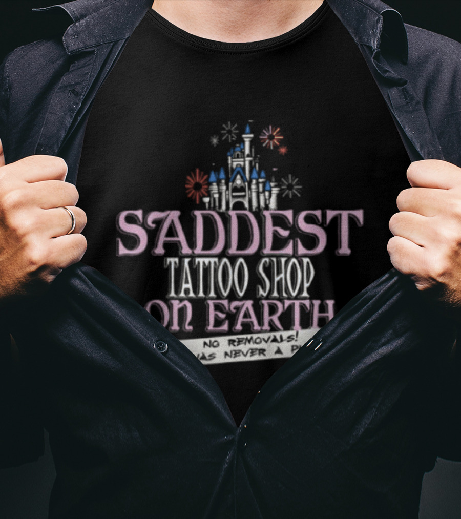 Saddest Tattoo Shop On Earth Castle Fireworks Nostalgia T-Shirt