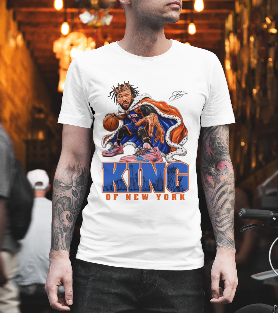 Jalen Brunson King Of New York Knicks Crown Cape T-Shirt
