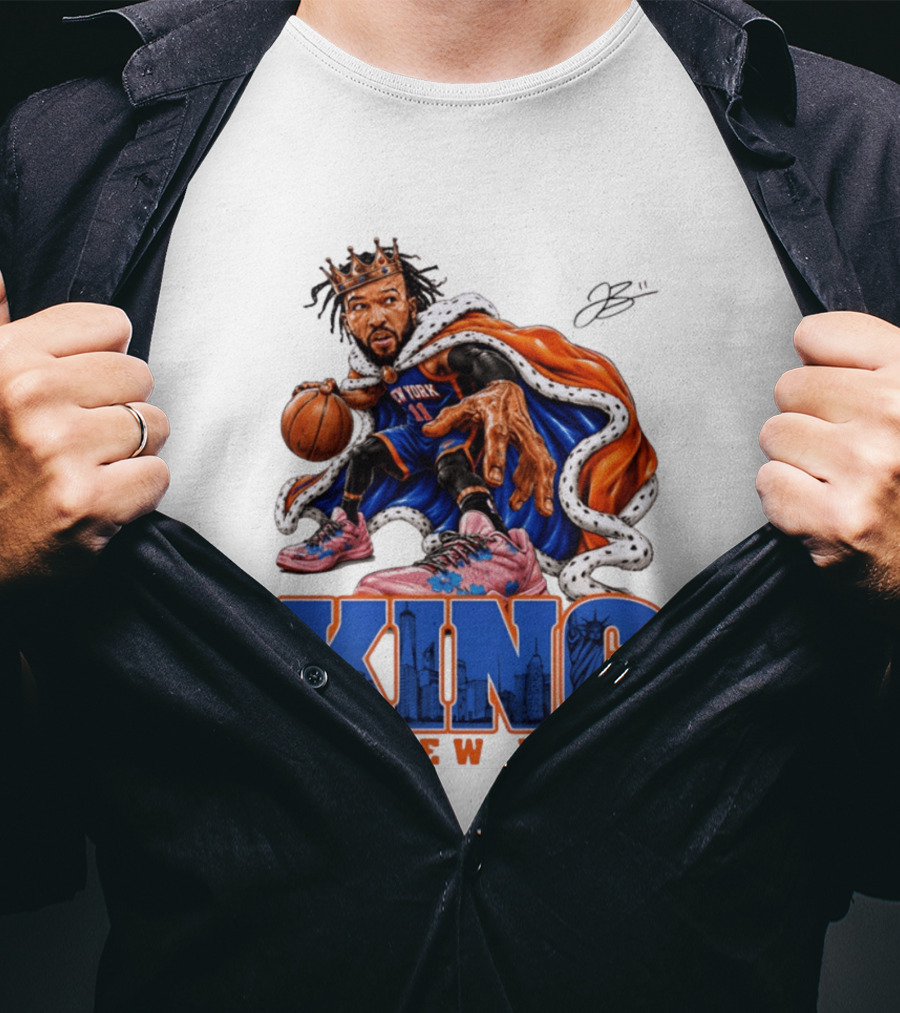 Jalen Brunson King Of New York Knicks Crown Cape T-Shirt
