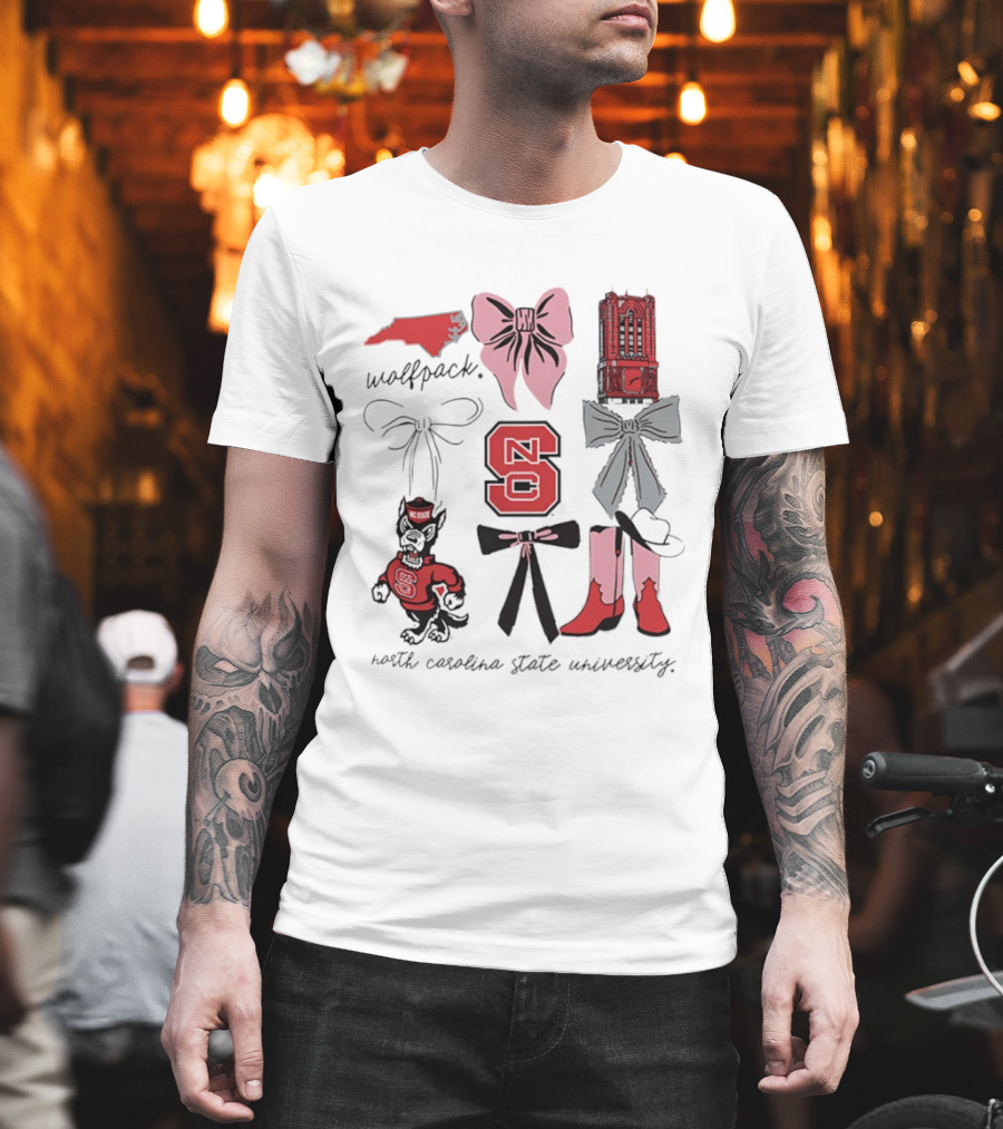 NC State Wolfpack Bows Boots North Carolina State University T-Shirt