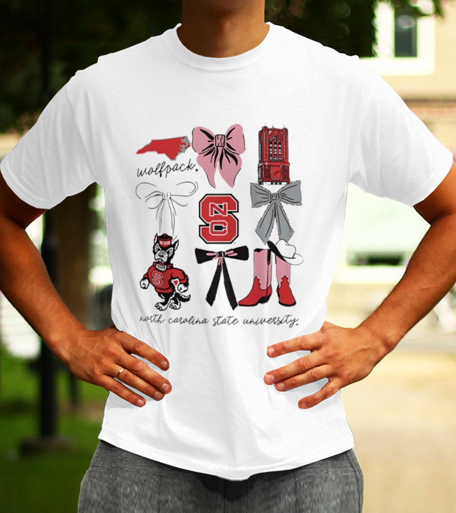 NC State Wolfpack Bows Boots North Carolina State University T-Shirt