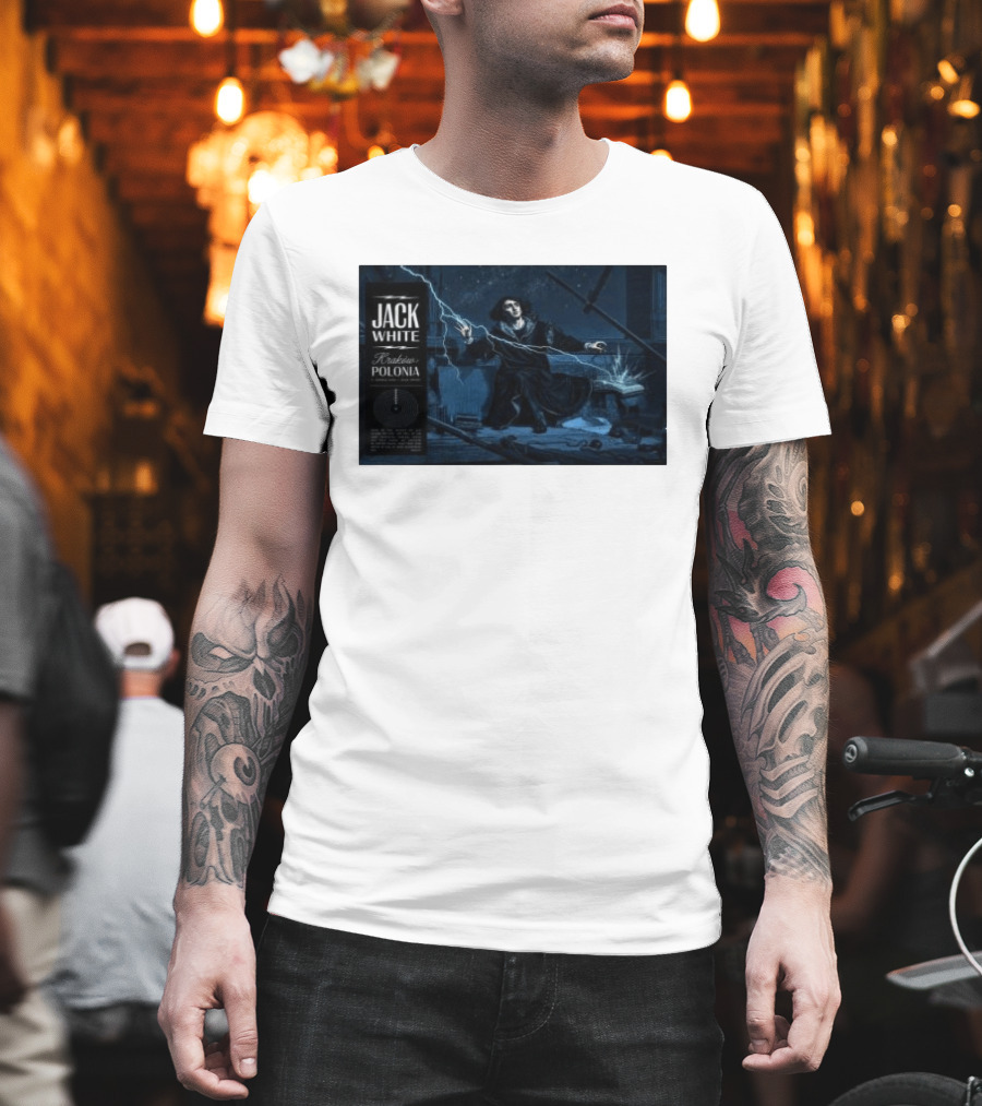 Jack White Kraków Polonia Tour June 2 2026 With Lightning And Figure T-Shirt