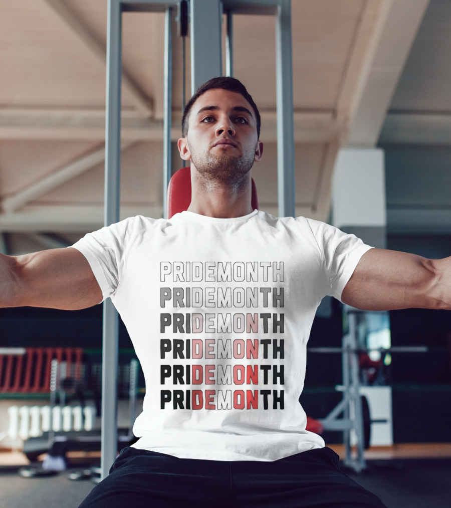 Pride Month Lesbian Flag Gradient Minimalist Rainbow DE Month T-Shirt