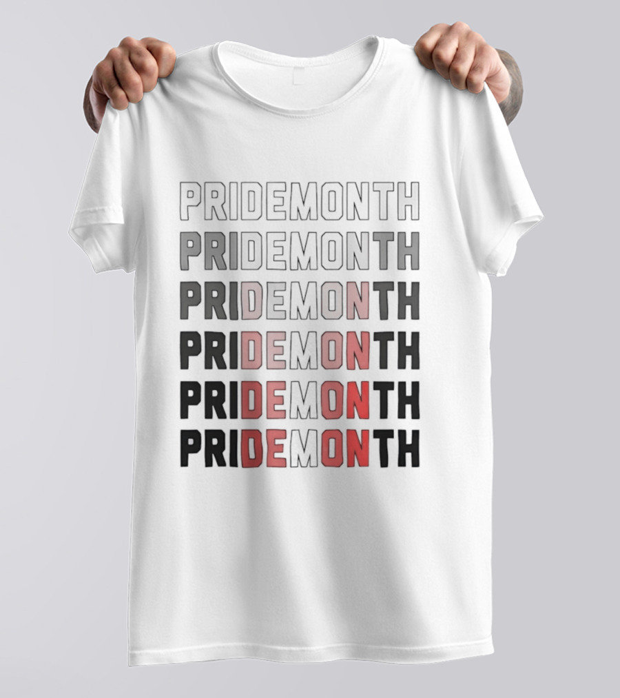 Pride Month Lesbian Flag Gradient Minimalist Rainbow DE Month T-Shirt