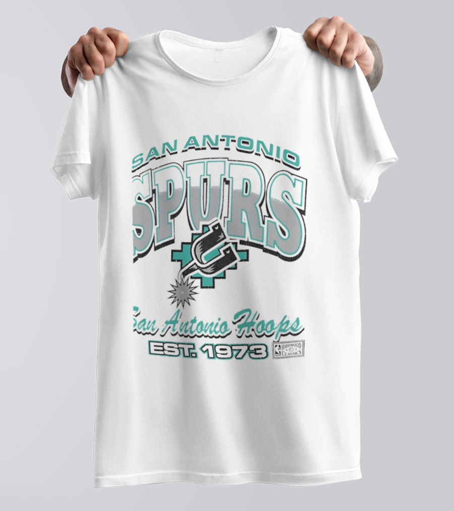 San Antonio Spurs San Antonio Hoops Est 1973 Hardwood Classics NBA Basketball T-Shirt