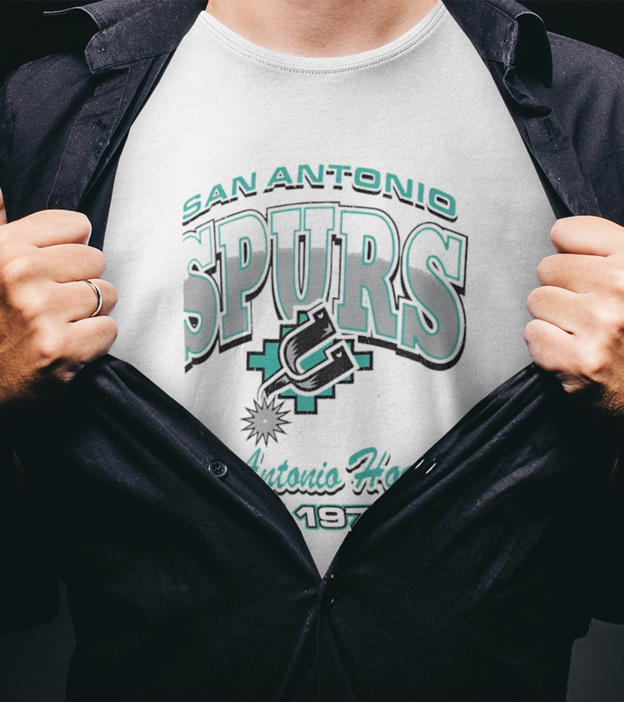 San Antonio Spurs San Antonio Hoops Est 1973 Hardwood Classics NBA Basketball T-Shirt