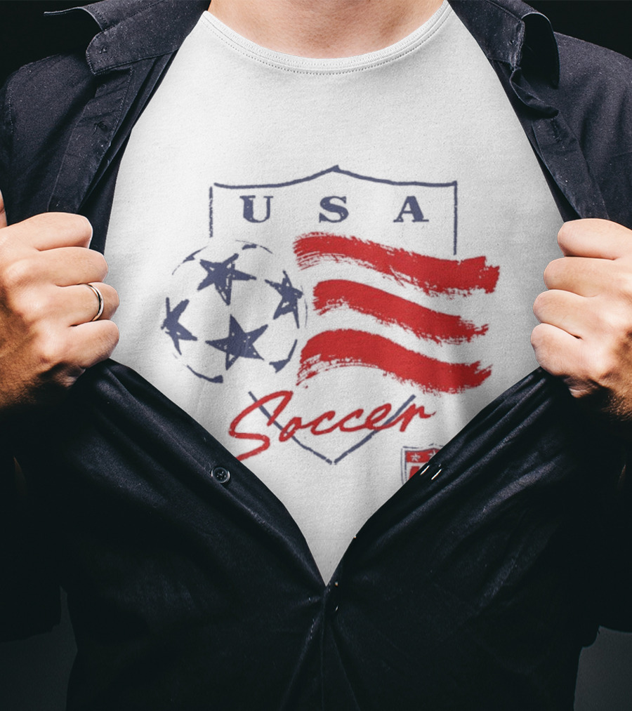 USA Soccer Federation Shield Stars And Stripes Football T-Shirt