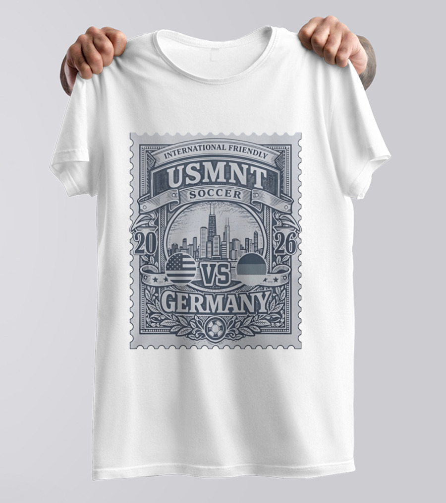 International Friendly 2026 USMNT Soccer Vs Germany Chicago Skyline T-Shirt