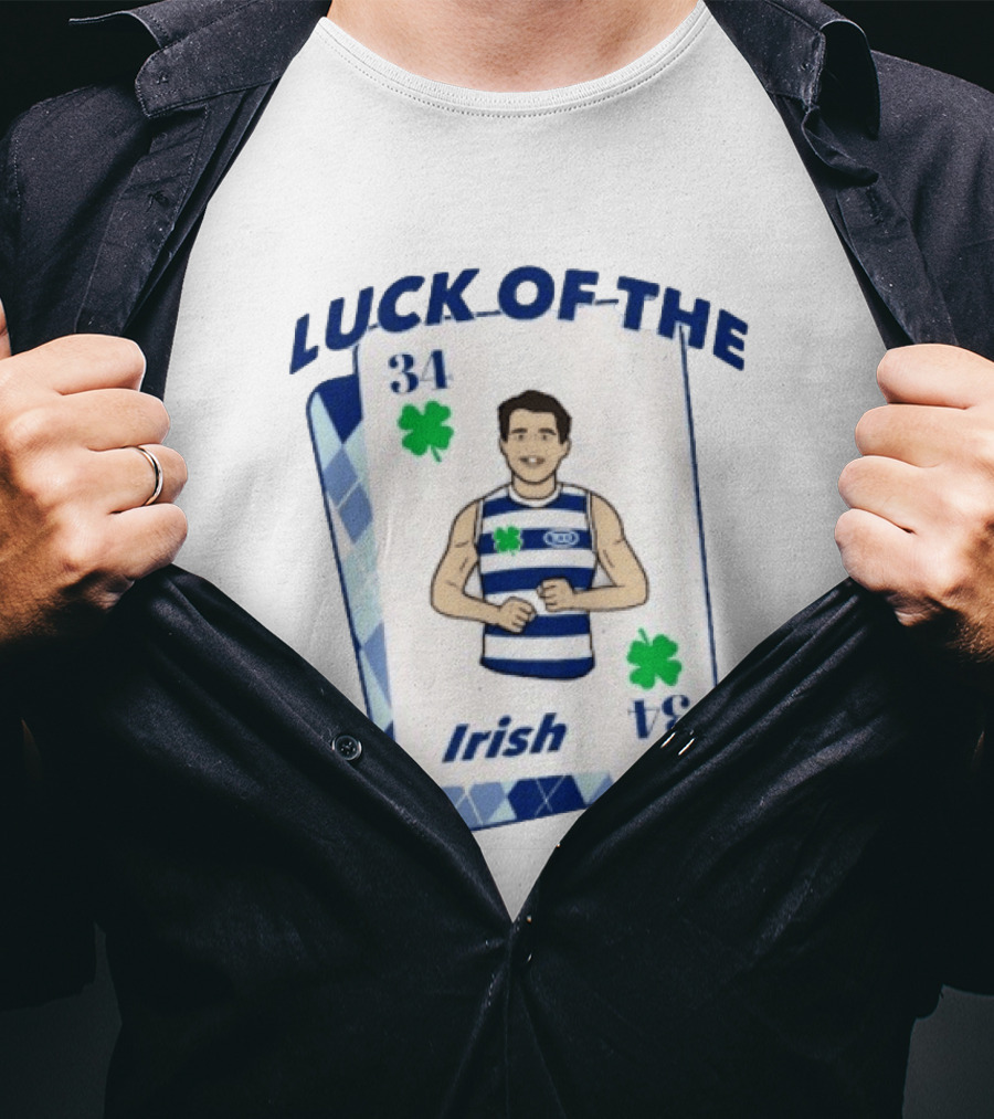 Luck Of The Irish 34 Playing Card Featuring Athletic Character And Shamrocks T-Shirt