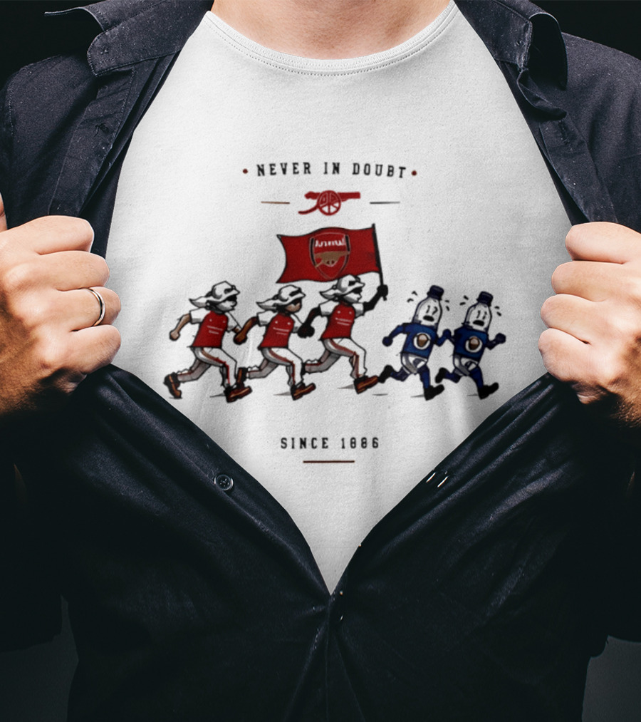 Never In Doubt Since 1886 Arsenal Cartoon Red Flag T-Shirt