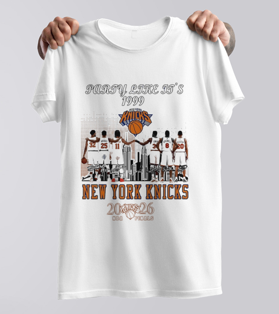 Party Like It's 1999 New York Knicks 2026 NBA Finals Skyline T-Shirt